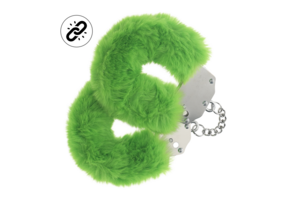 Heavy Fluffy Handcuffs Green - Safe & Playful Fun