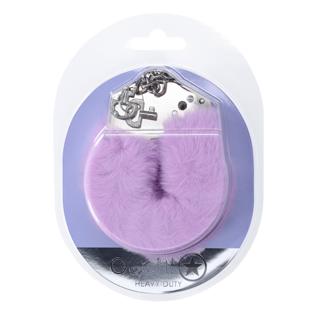 Heavy Fluffy Handcuffs Lavender - Safe & Playful Gift