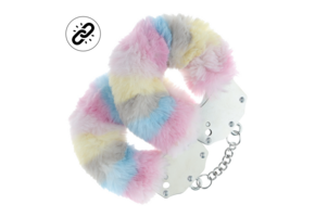 Heavy Fluffy Handcuffs Multicolour - Safe & Playful Gift