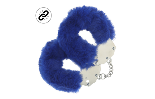 Schwere Fluffy Handschellen - Marineblau
