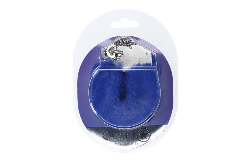 Schwere flauschige Handschellen Marineblau – Sicherer & verspielter Spaß