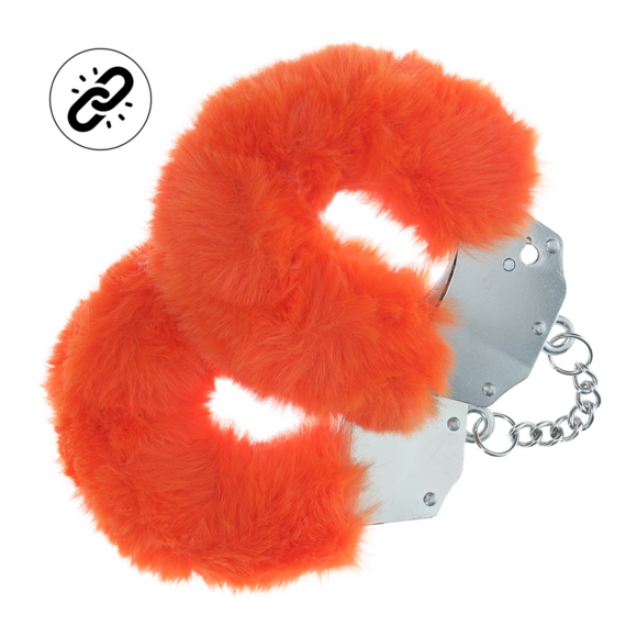 Schwere Fluffy Handschellen - Orange