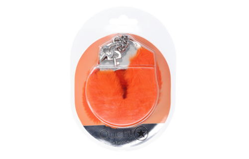 Schwere flauschige Handschellen Orange – Komfort & Sicherheit