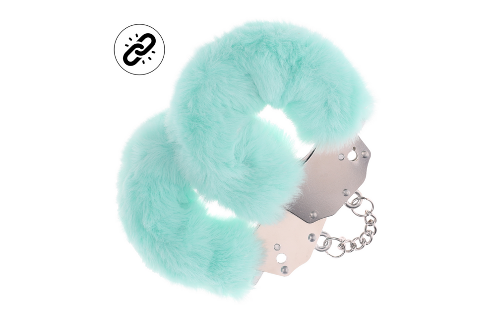 Heavy-duty Fluffy Handcuffs - Powder Green