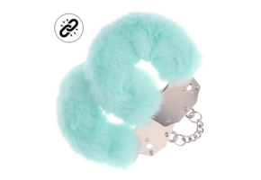 Heavy Fluffy Handcuffs Powder Green – Playful & Safe Gift