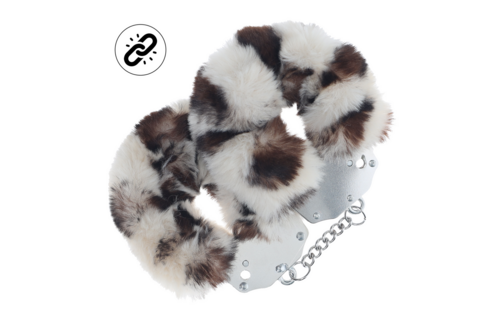 Heavy-duty Fluffy Handcuffs - Snow Leopard