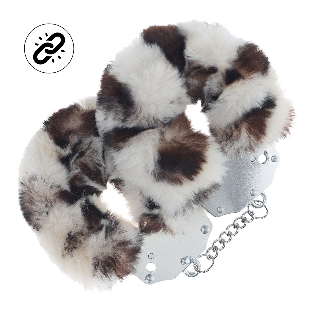 Heavy-duty Fluffy Handcuffs - Snow Leopard
