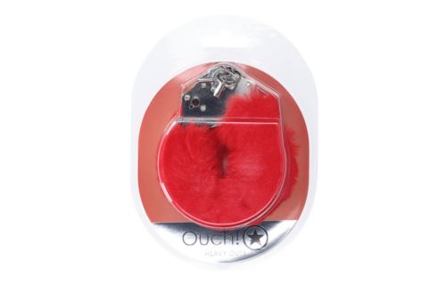 Schwere Fluffy Handschellen - Rot