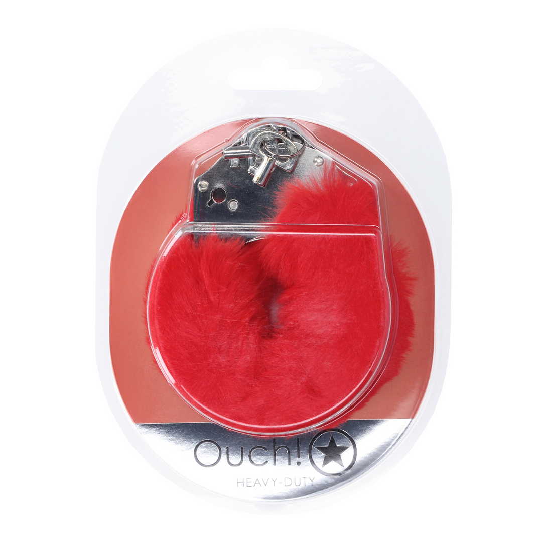 Zware Fluffy Handboeien Rood – Speels & Veilig Bdsm Accessoire