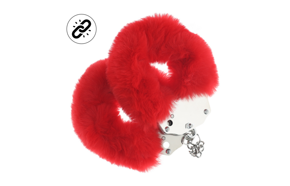 Schwere flauschige Handschellen rot – Verspieltes und sicheres BDSM-Accessoire