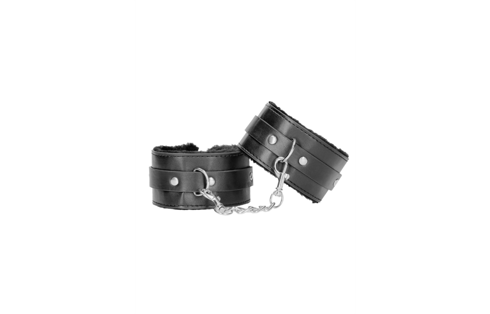 Plush Bonded Leather Ankle Cuffs