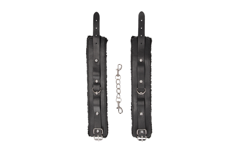 Plush Bonded Leather Ankle Cuffs