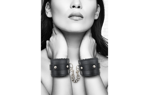 Plush Bonded Leather Hand Cuffs