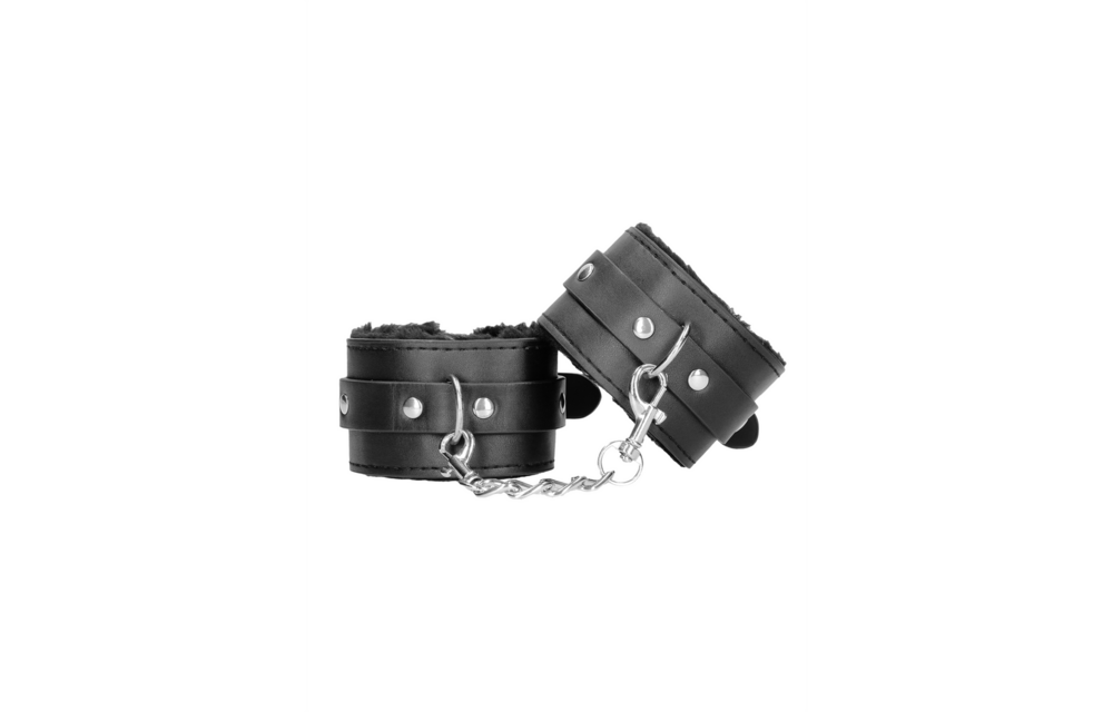 Plush Bonded Leather Hand Cuffs