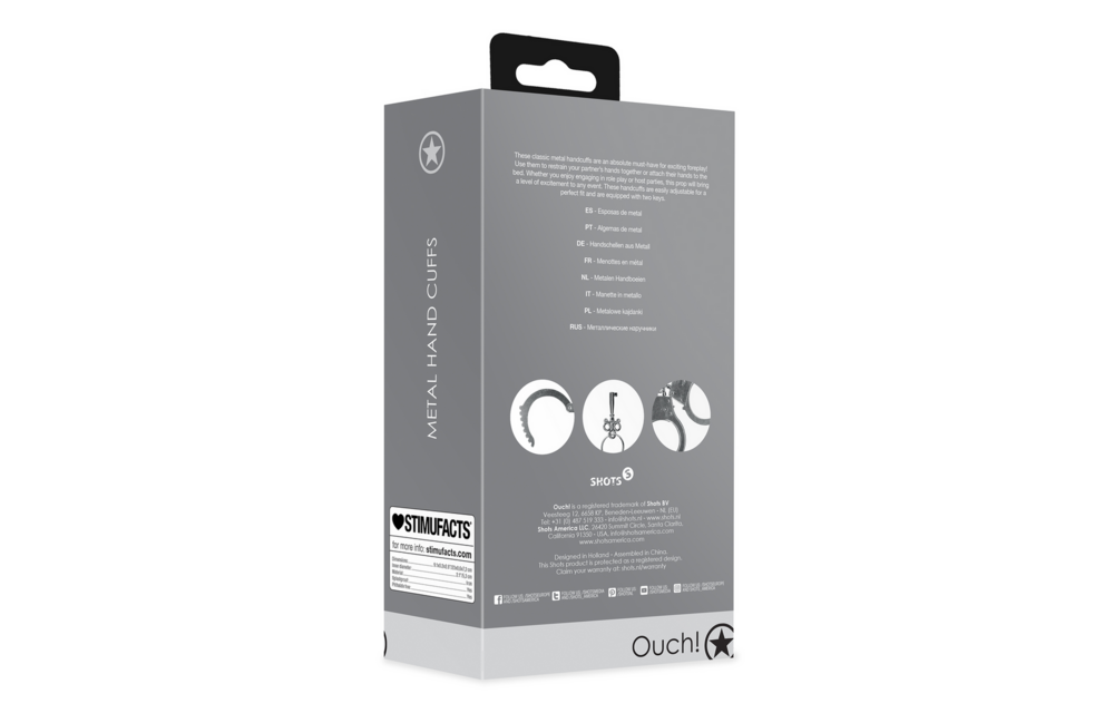 Metal Hand Cuffs - Silver