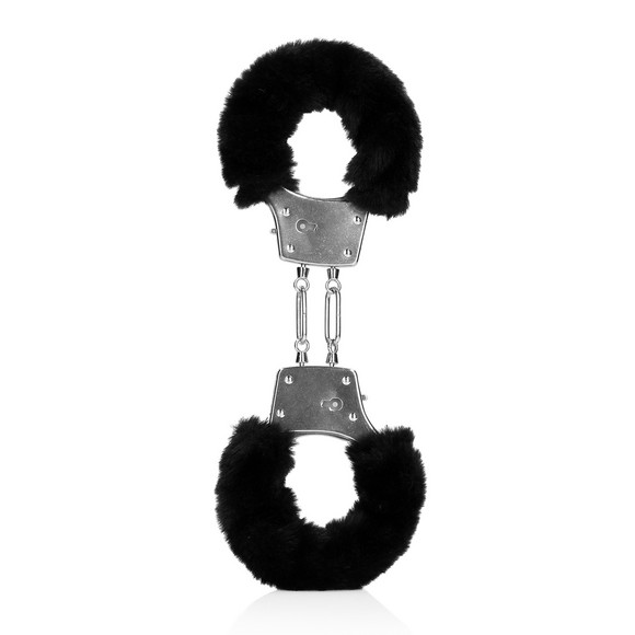 Fur Metal Handcuffs Black | Comfort & Safety Ouch!