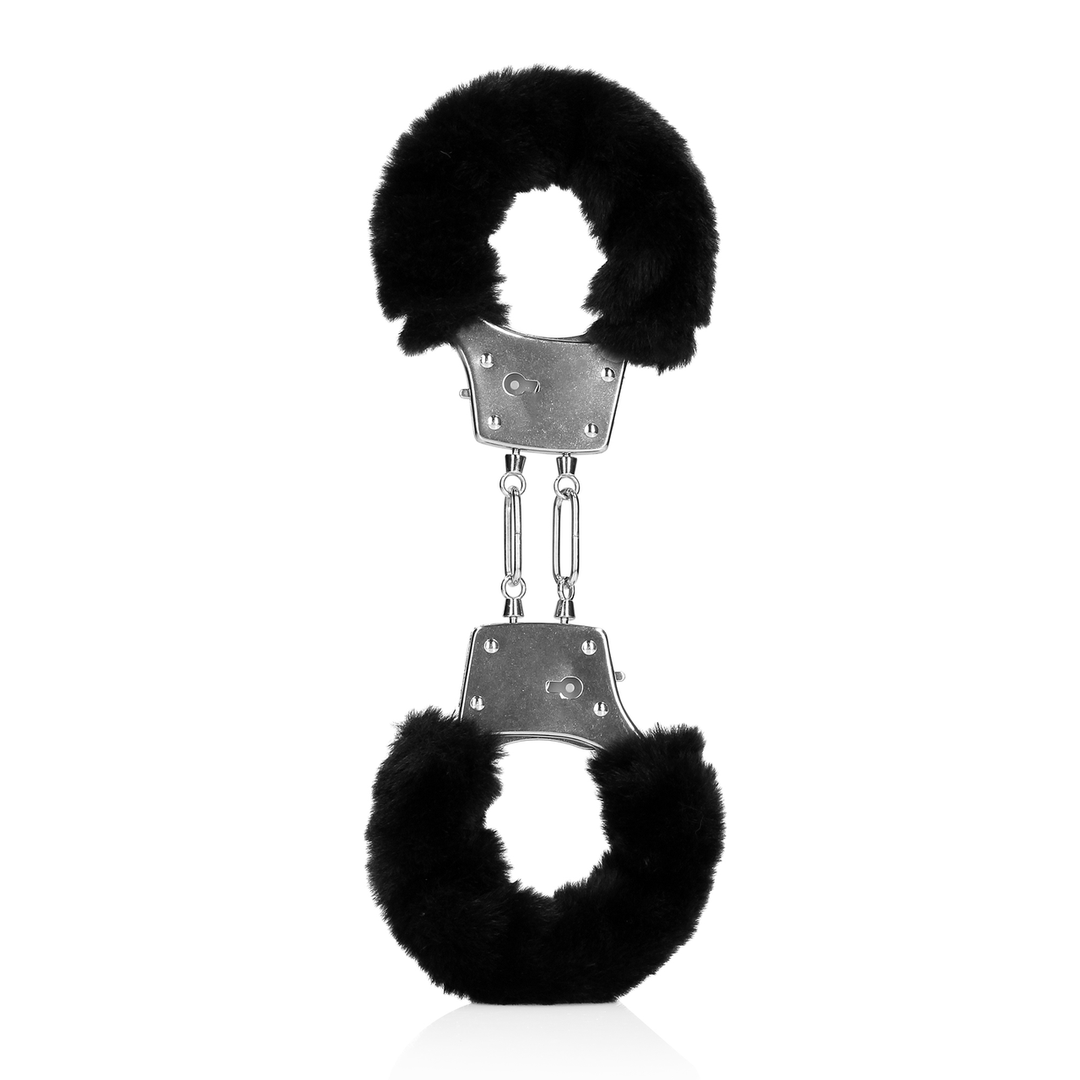 Fur Metal Handcuffs Black | Comfort & Safety Ouch!