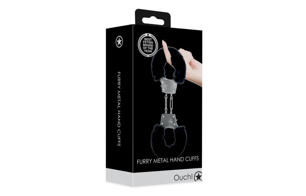 Fur Metal Handcuffs Black | Comfort & Safety Ouch!