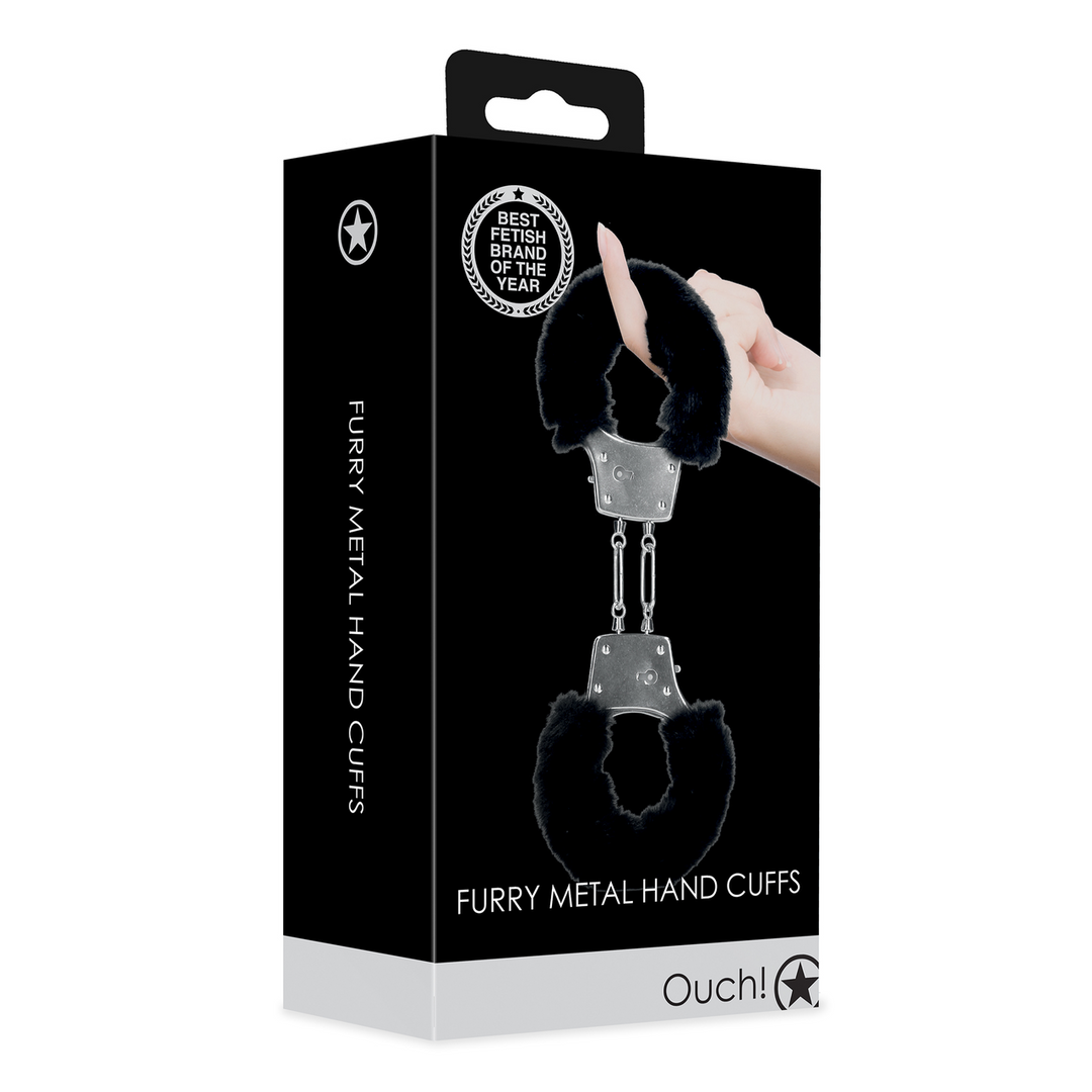 Fur Metal Handcuffs Black | Comfort & Safety Ouch!