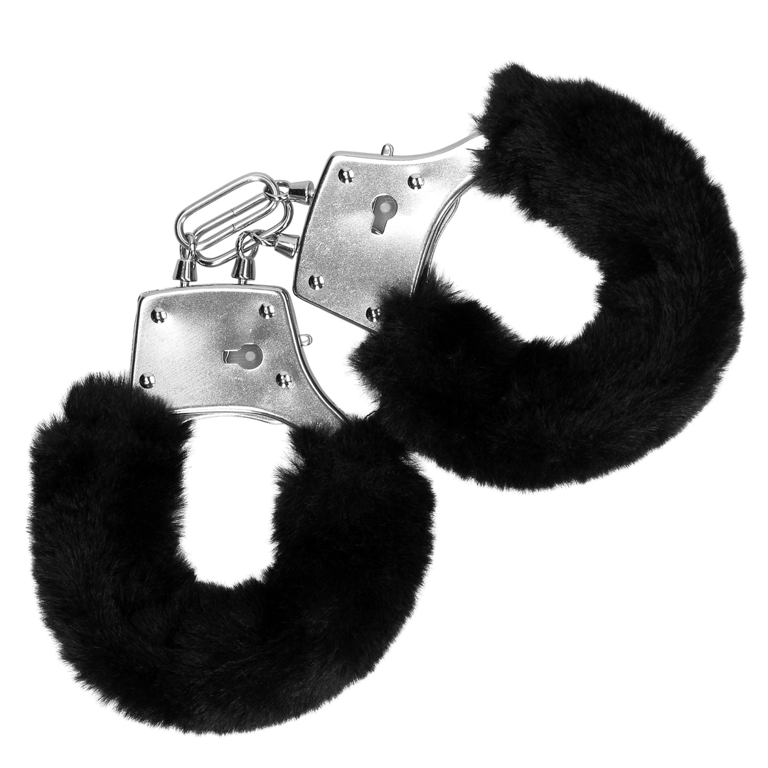 Fur Metal Handcuffs Black | Comfort & Safety Ouch!