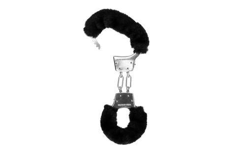 Fur Metal Handcuffs Black | Comfort & Safety Ouch!