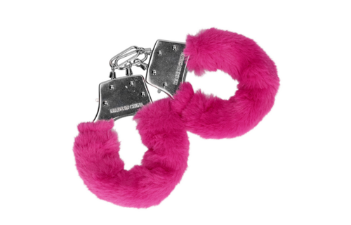 Pelzige Handschellen - Pink