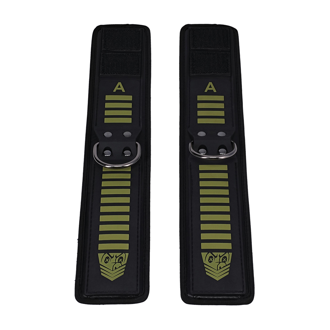 Tactical Ankle Cuffs Black/Green | Comfort & Adjustable