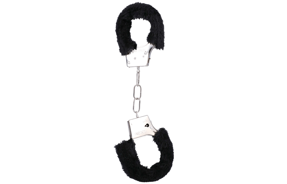 Soft Black Fur Handcuffs - Comfort & Safety