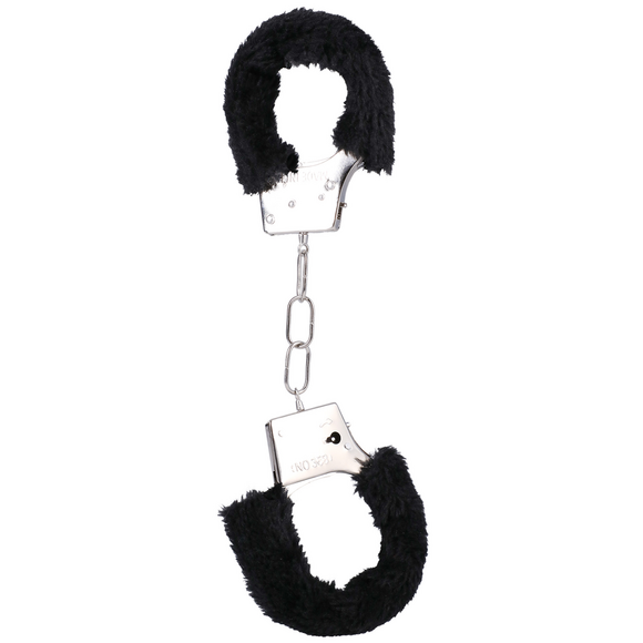 Soft Black Fur Handcuffs - Comfort & Safety