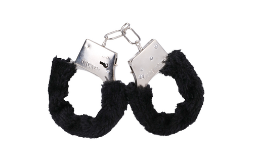 Soft Black Fur Handcuffs - Comfort & Safety