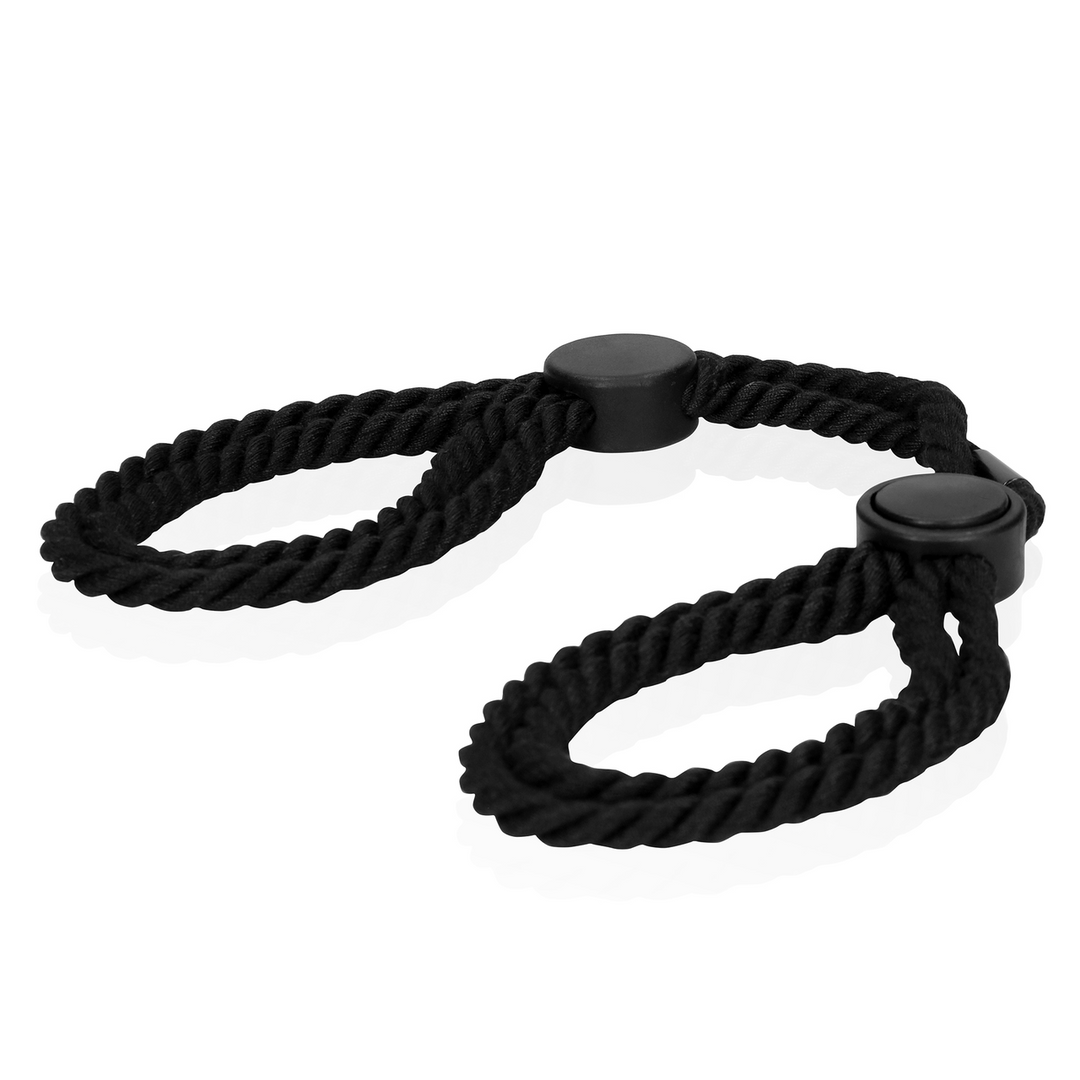 Adjustable Black Rope Handcuffs for BDSM Play