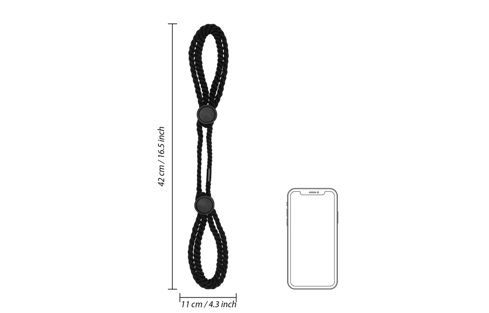 Adjustable Black Rope Handcuffs for BDSM Play