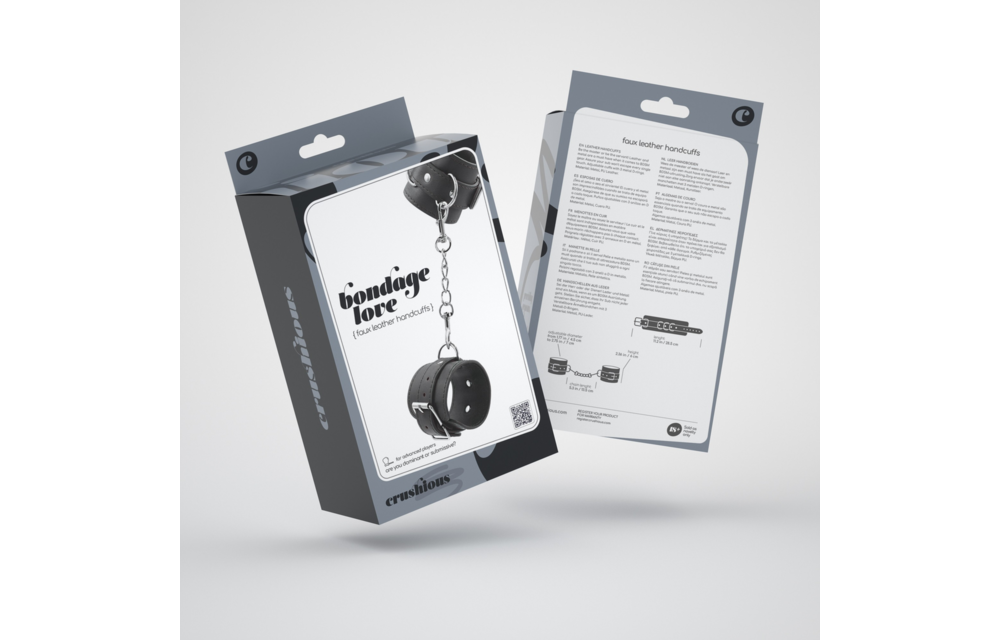Bondage Love Zwarte Leren Handboeien – Stevig & Verstelbaar