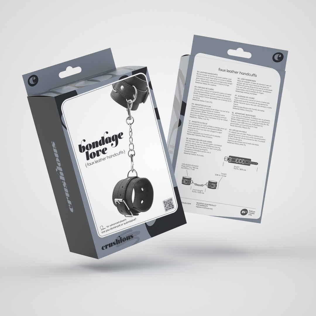 Bondage Love Black Leather Handcuffs – Sturdy & Adjustable