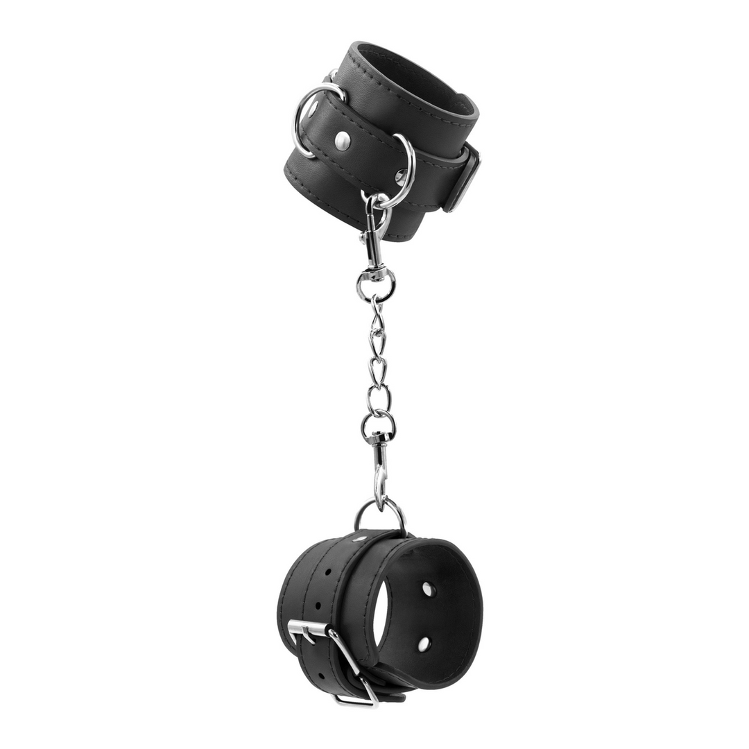 Bondage Love Black Leather Handcuffs – Sturdy & Adjustable