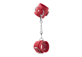 Bondage Love Red - Adjustable Leather Handcuffs Unisex