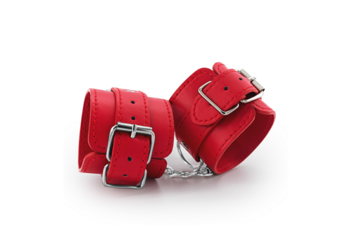 Bondage Love - Leren Handboeien - Rood