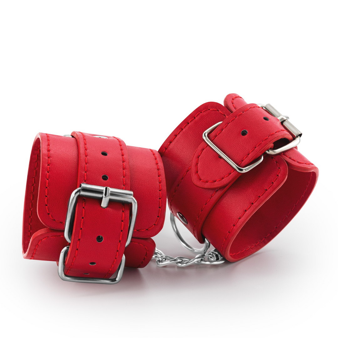 Bondage Love - Leder-Handschellen - Rot