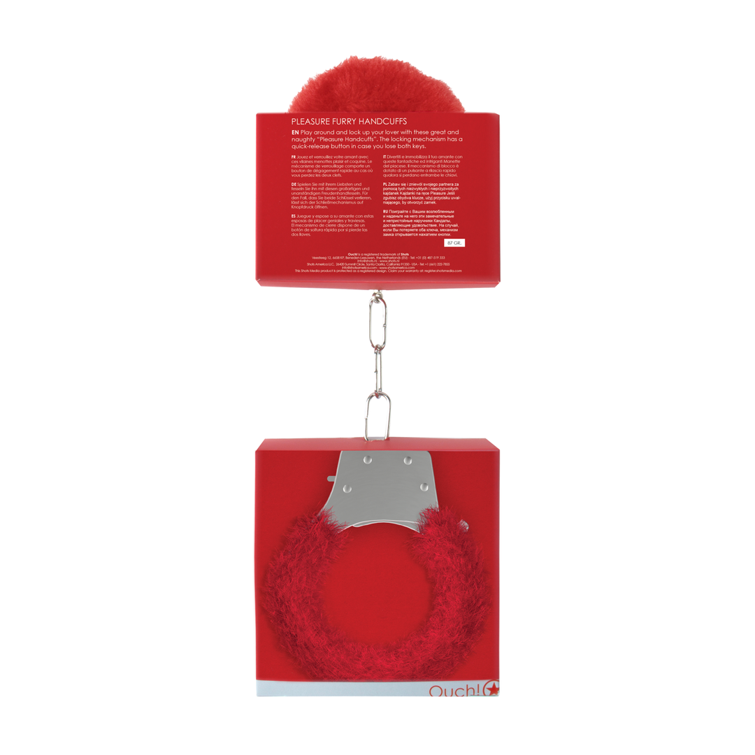 Pleasure Handcuffs Furry Red – Playful, Safe & Comfortable