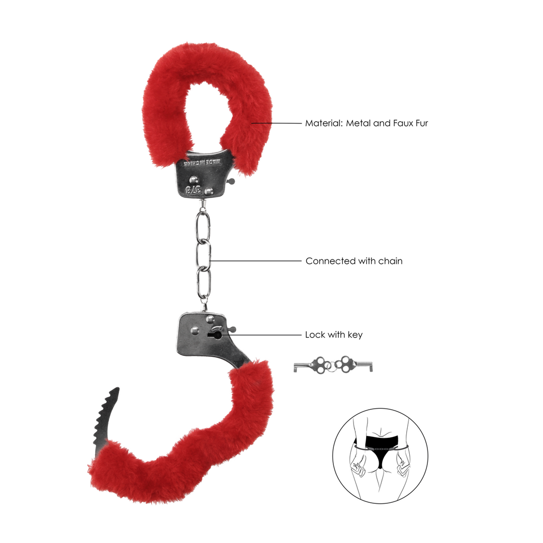Pleasure Handcuffs Furry Red – Playful, Safe & Comfortable