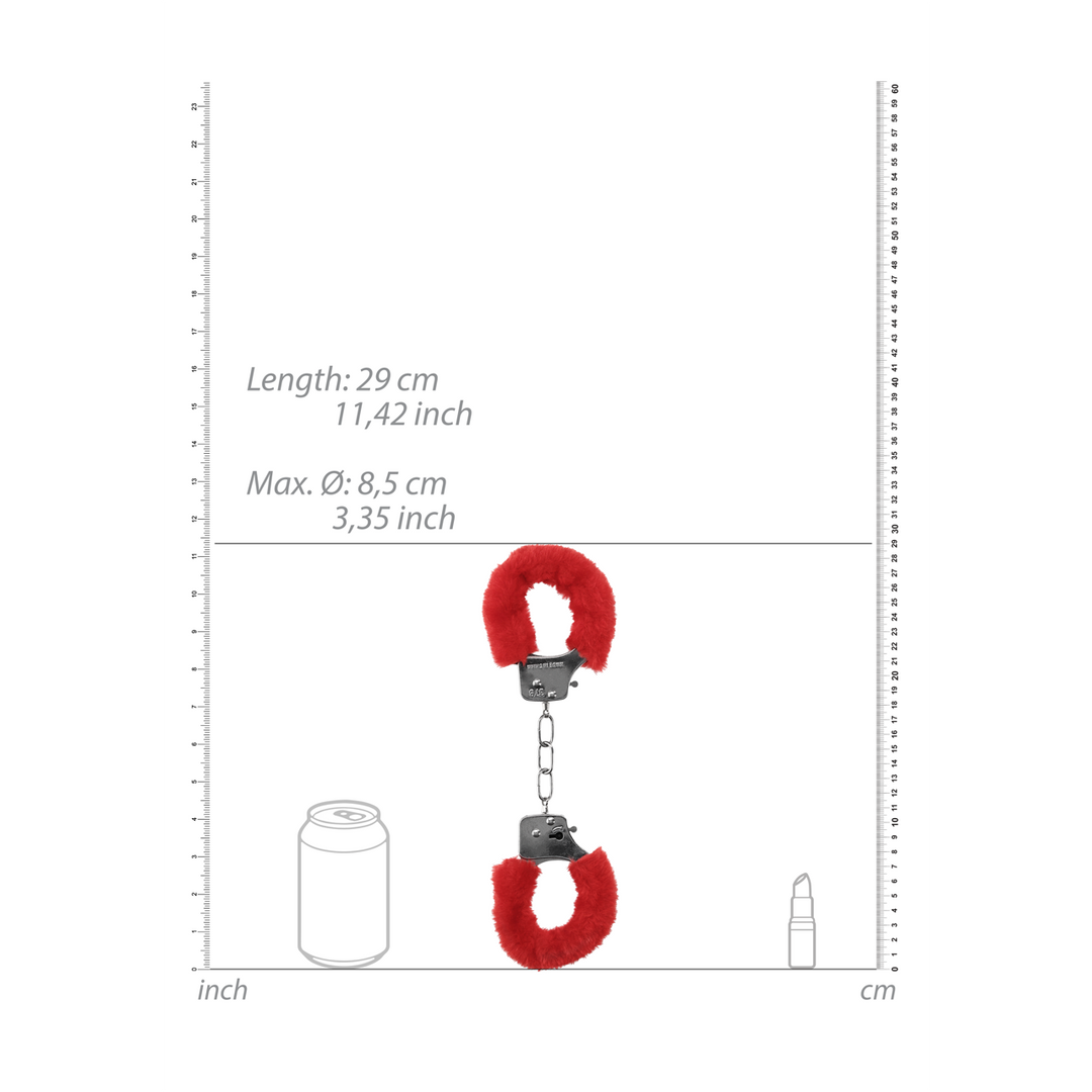 Pleasure Handboeien Furry Rood – Speels, Veilig & Comfortabel