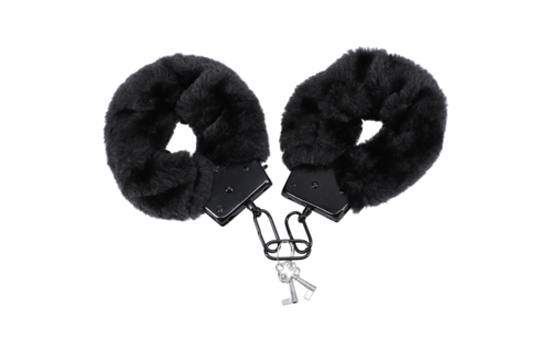 Fluff Cuffs Black - Soft Furry Cuffs for Comfort & Control