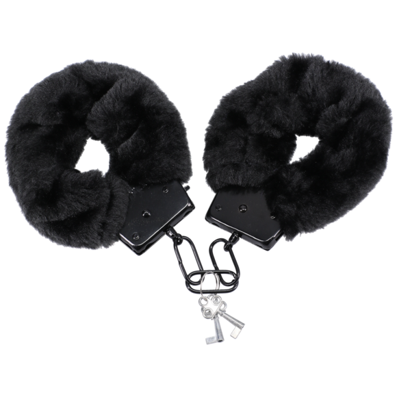 Fluff Cuffs Black - Soft Furry Cuffs for Comfort & Control
