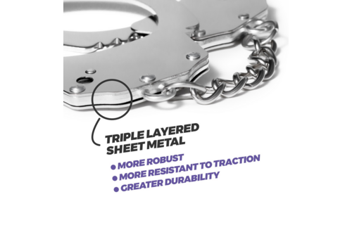 Spangle Metal Handcuffs Black With Soft Plush | Crushious