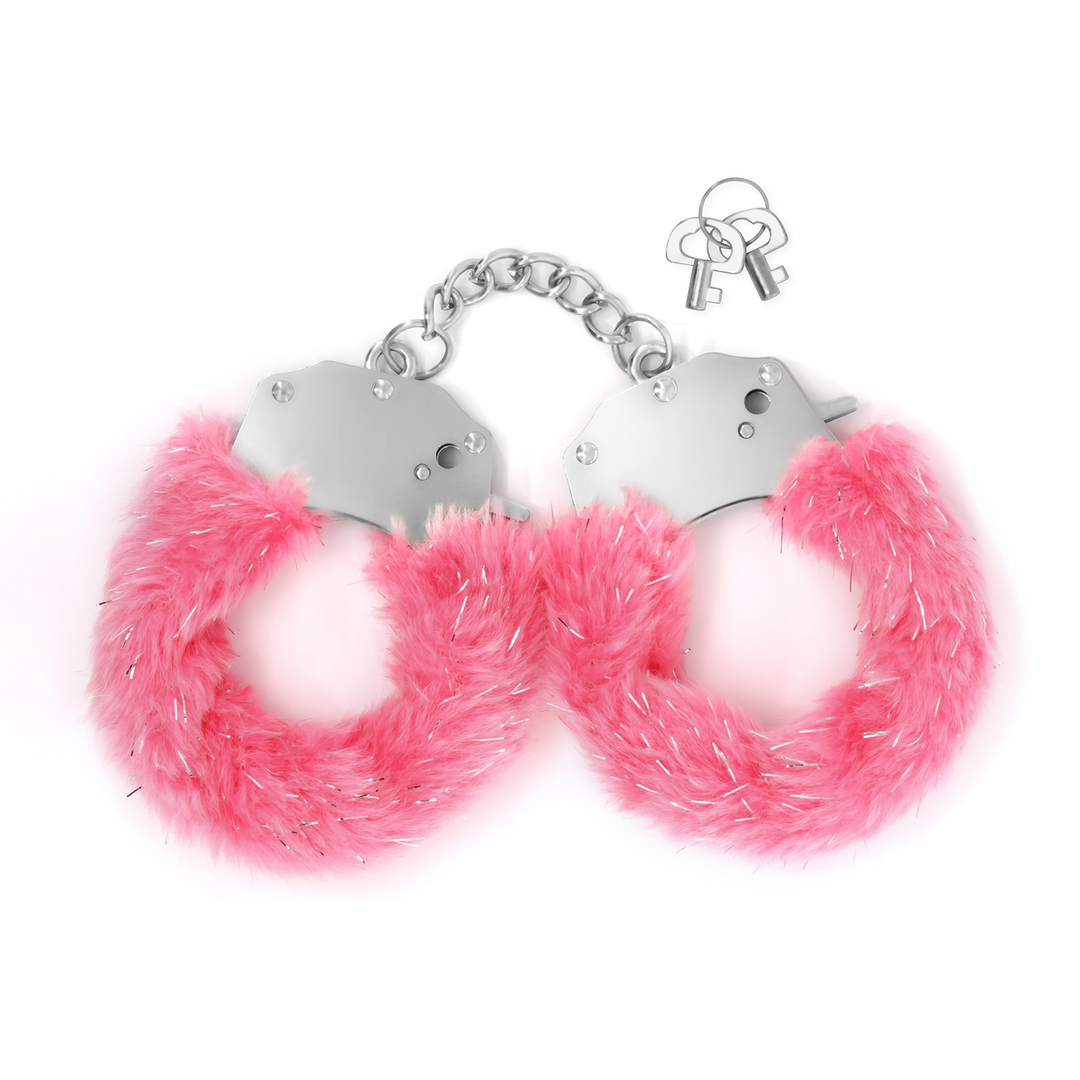 Spangle - Metal Handcuffs with Plush - Pink