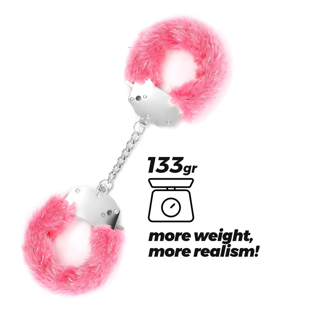 Spangle Pink Metal Handcuffs With Plush | Comfort & Style