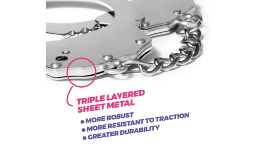 Spangle Pink Metal Handcuffs With Plush | Comfort & Style
