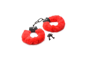 Collar Red Furry Handcuffs With Soft Fur | Xr Brands