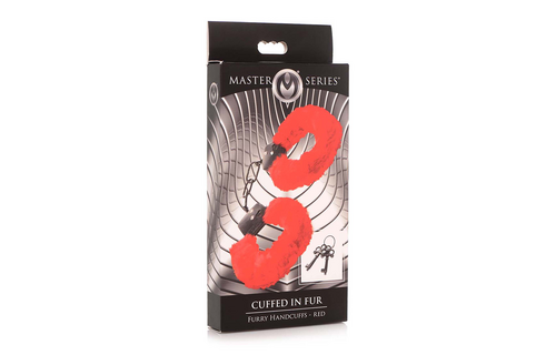 Collar Red Furry Handcuffs With Soft Fur | Xr Brands