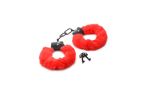 Collar Red Furry Handcuffs With Soft Fur | Xr Brands
